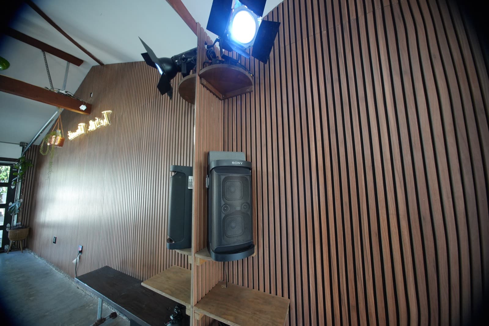 Wood Wall & Production Lighting